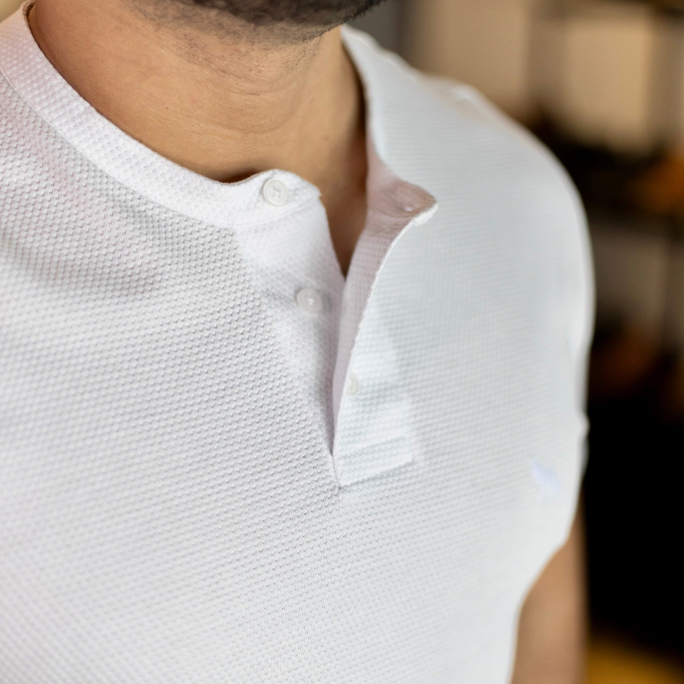 T-shirt Acostamento Henley Bubble Branca